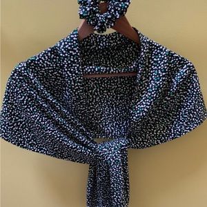 Unique shawl handmade with matching scrunchie new